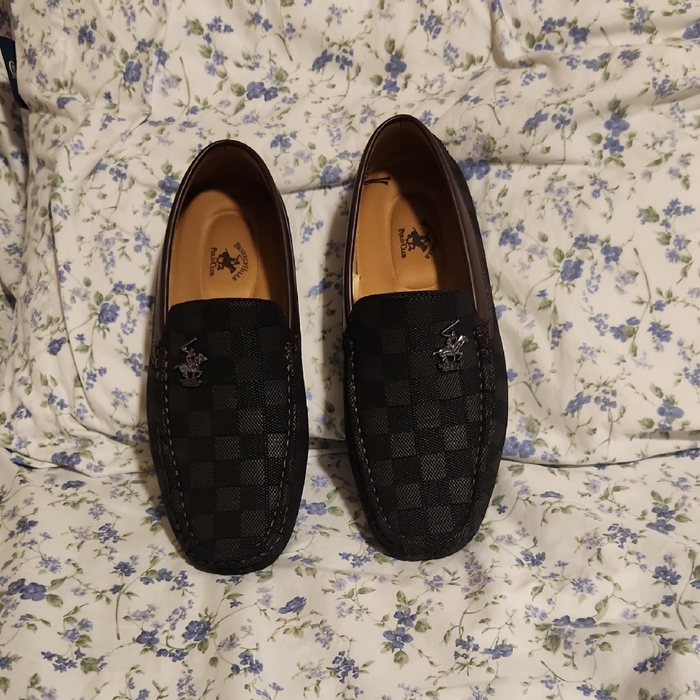 Beverly Hills Polo Club Black Checkered Loafers
